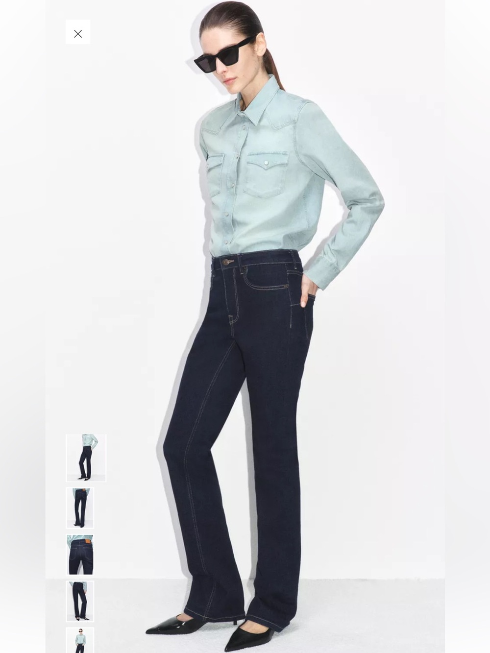 Zara Women's Straight-Leg Jeans in Dark Indigo high rise size 2 NWT